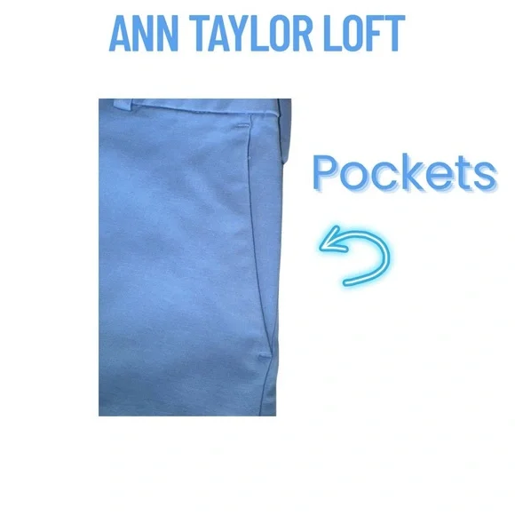 LOFT High Waist Blue Shorts (Riviera) - Picture 3 of 8